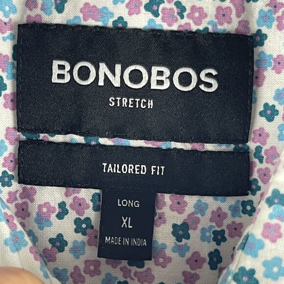 Bonobos Riviera Shirt Mens XL Long Stretch Tailored Fit Floral Button Up Preppy - Picture 6 of 13